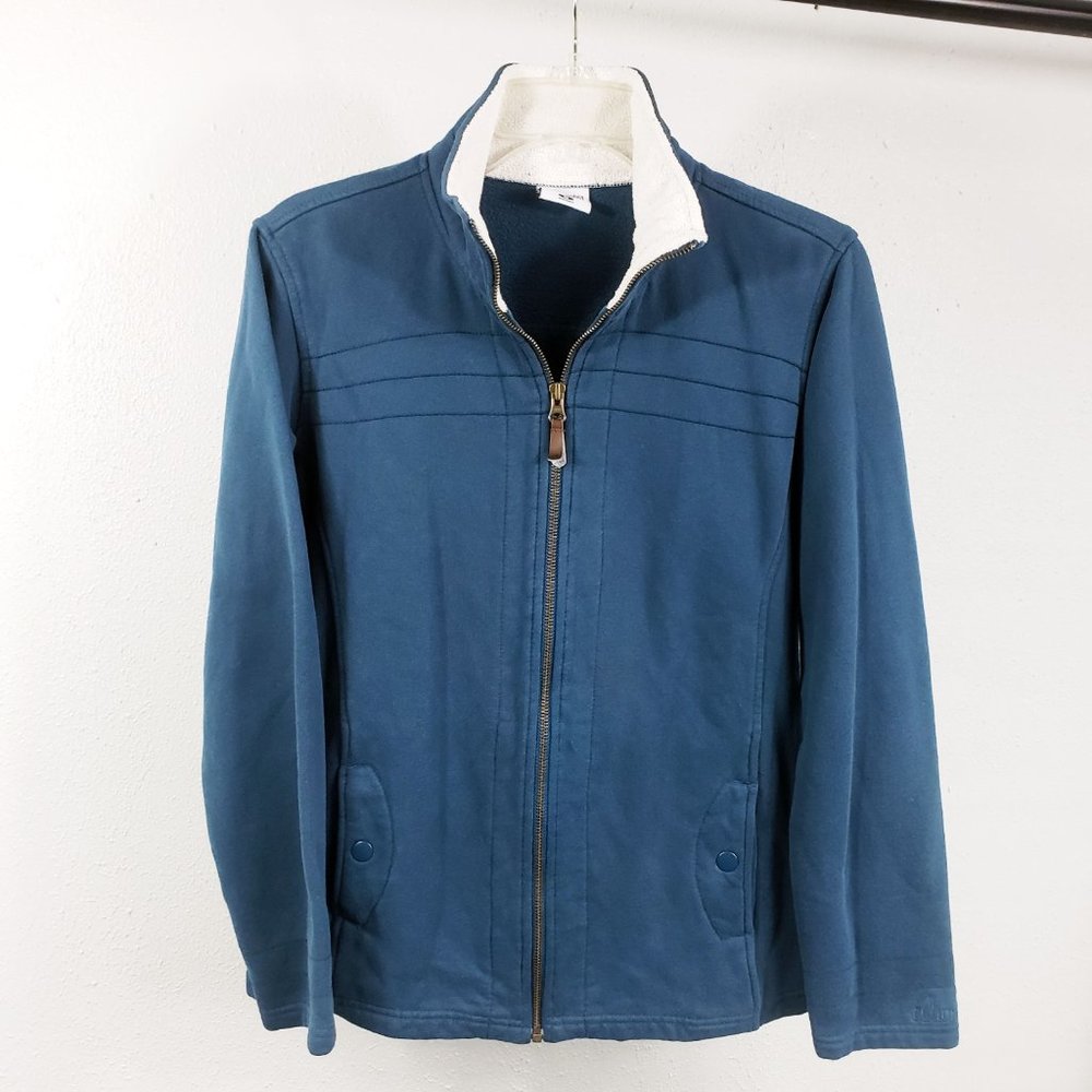 Columbia Women's Blue Lined Full Zip Long Sleeve Coat Sweater Jacket - Picture 9 of 11